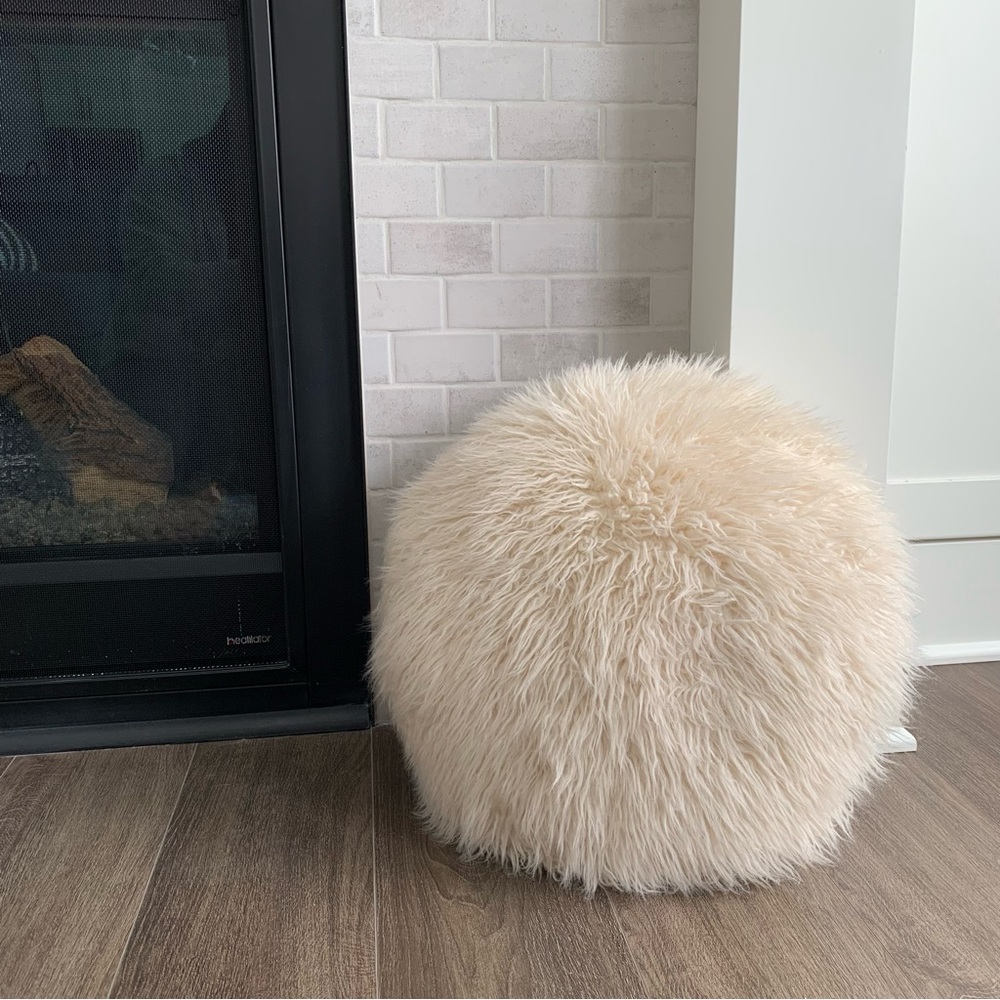 Target Threshold round faux fur throw pillow